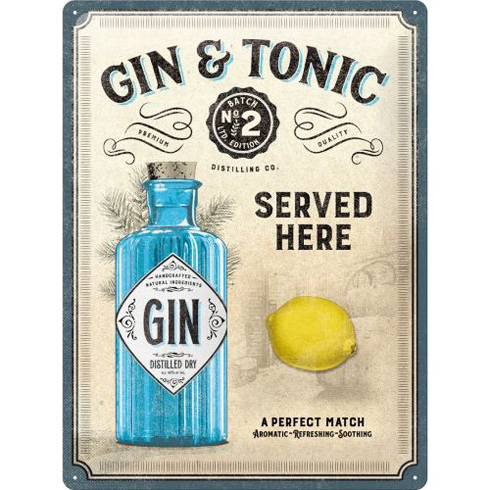 Nostalgic-Art Gin & Tonic Large Sign