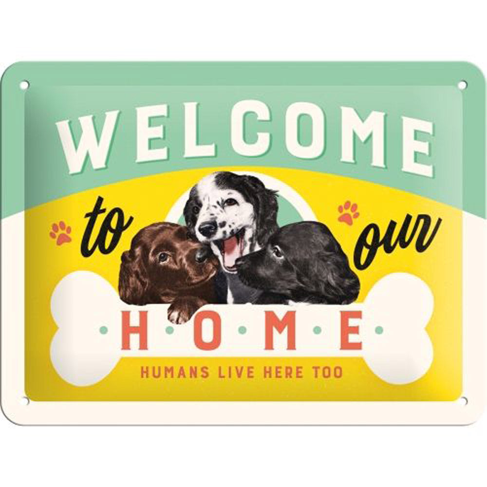 Nostalgic-Art Small Welcome Puppies Sign (15x20cm)