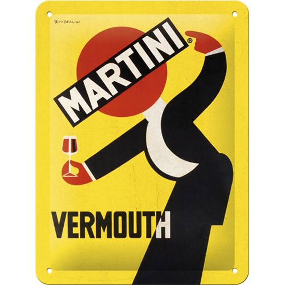 Yellow Nostalgic-Art Small Martini Vermouth Waiter Sign