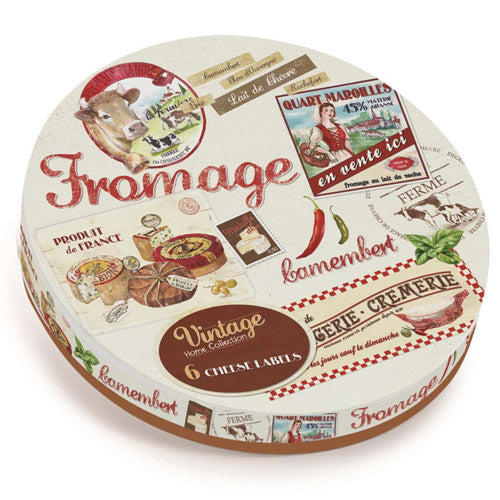 Vintage Cheese Labels and Marker Set 6pc