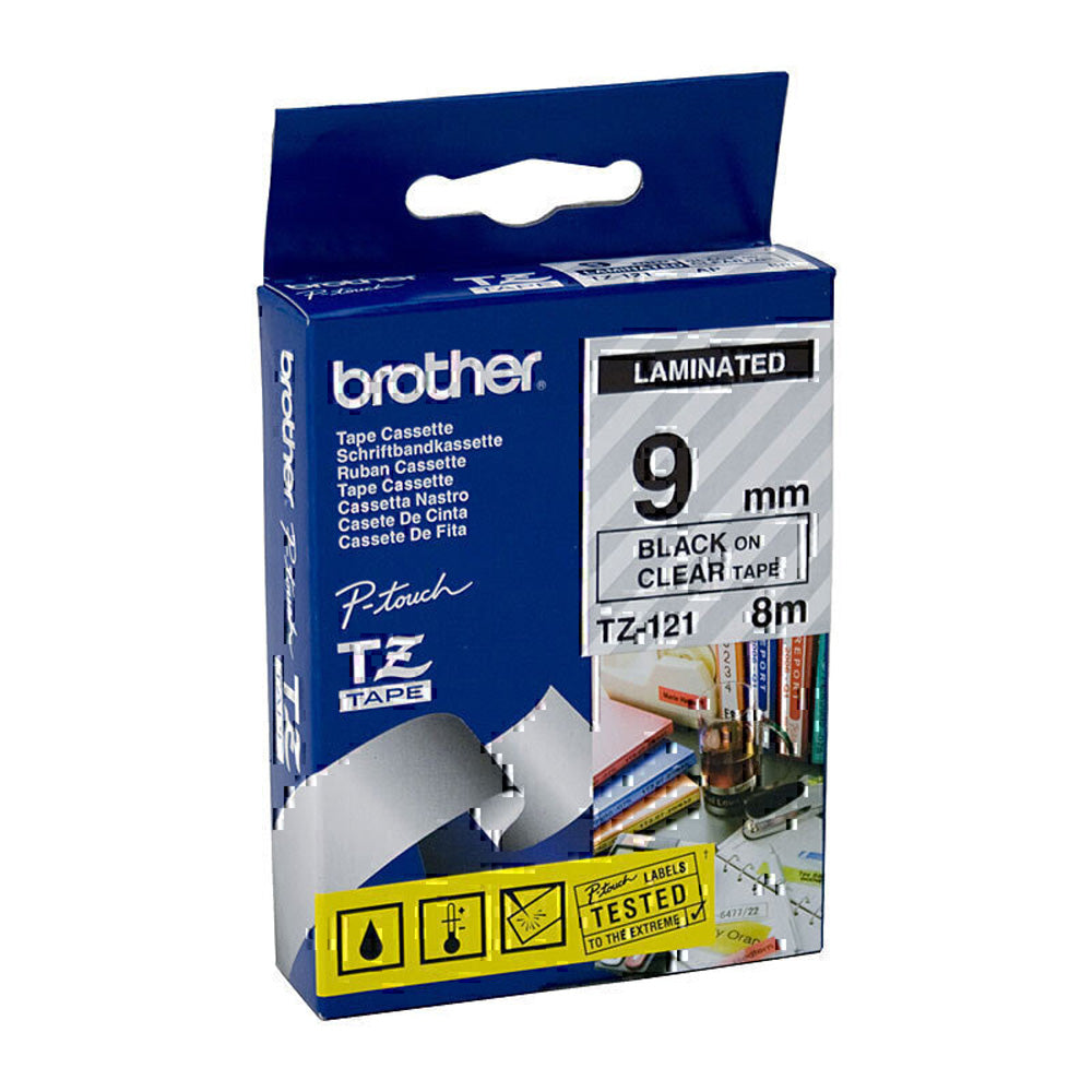 Brother Laminated Black on Clear Labelling Tape