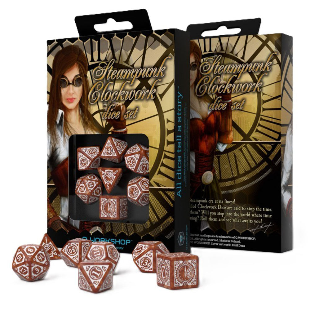 Q Workshop Steampunk Clockwork Dice Set 7pcs