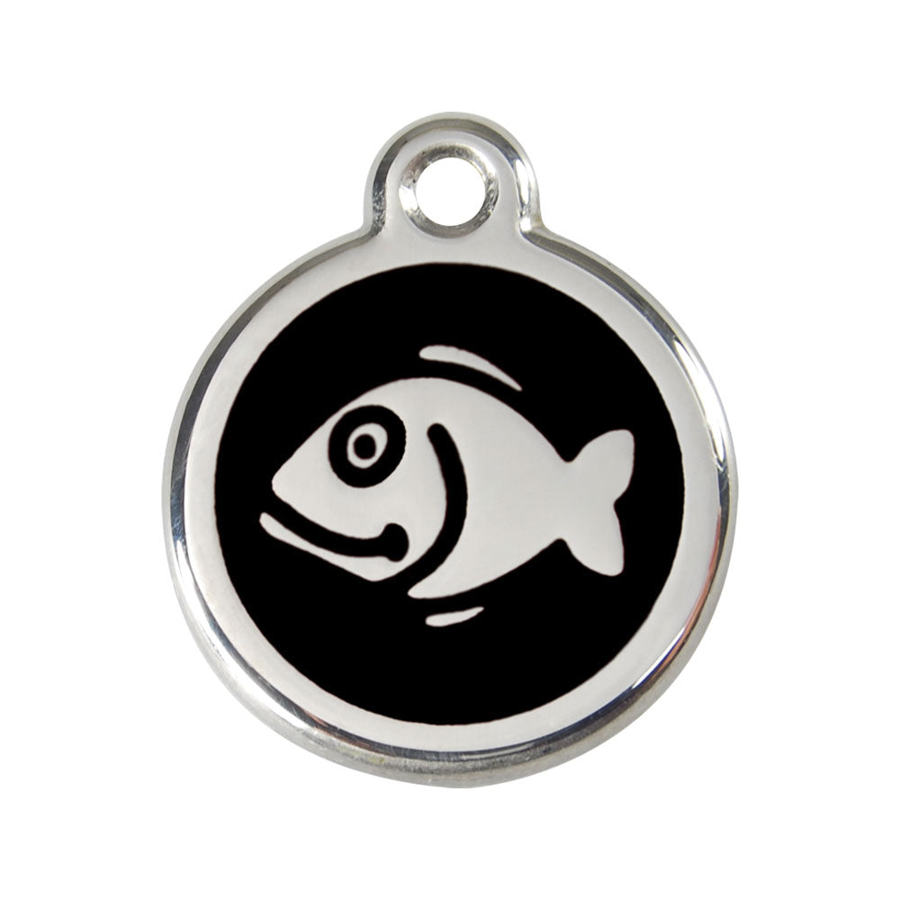 Stainless Steel Enamel Fish Cat Tags (Small)