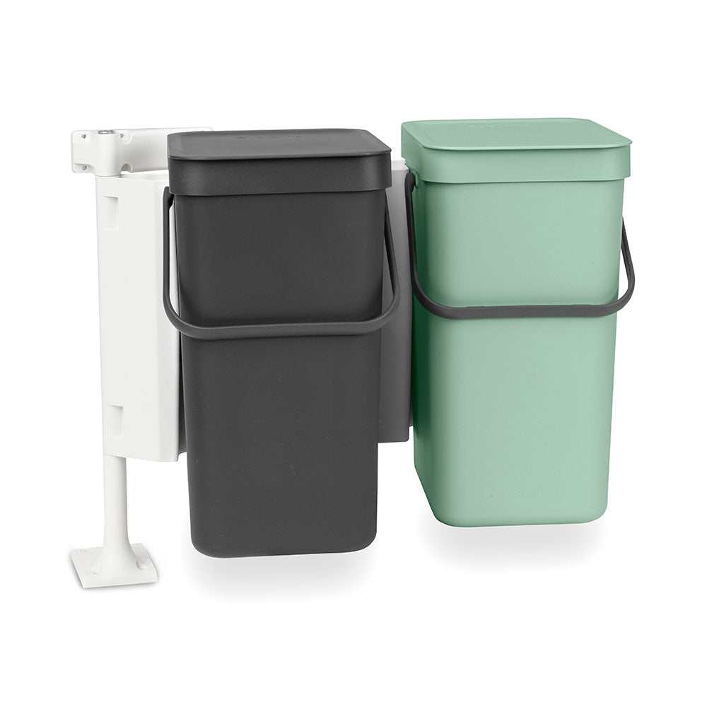 Brabantia Sort & Go Double Waste Bin (Jade Grn & Grey)