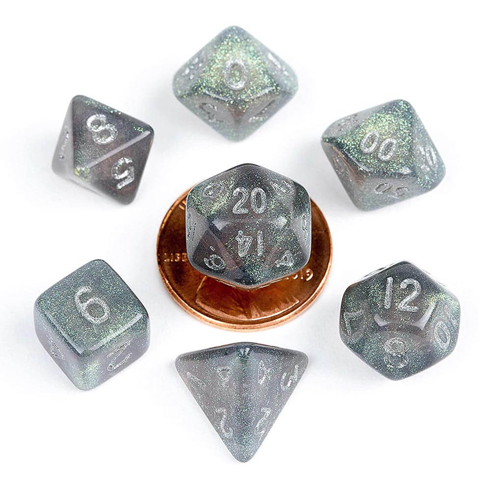 MDG Acrylic 10mm Poly Dice Set Stardust