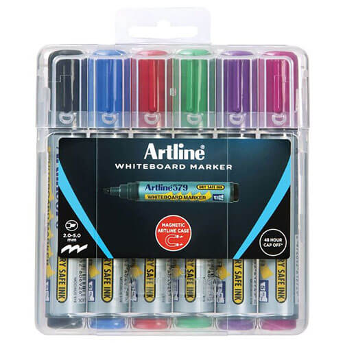 Artline Whiteboard Marker in Hard Case 5mm Assorted