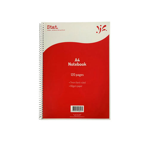 Stat Ruling Board Cover A4 Notebook 120pg (Red)