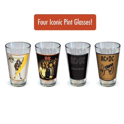 AC/DC Classic Covers Pint Glass 4-Pack 16oz