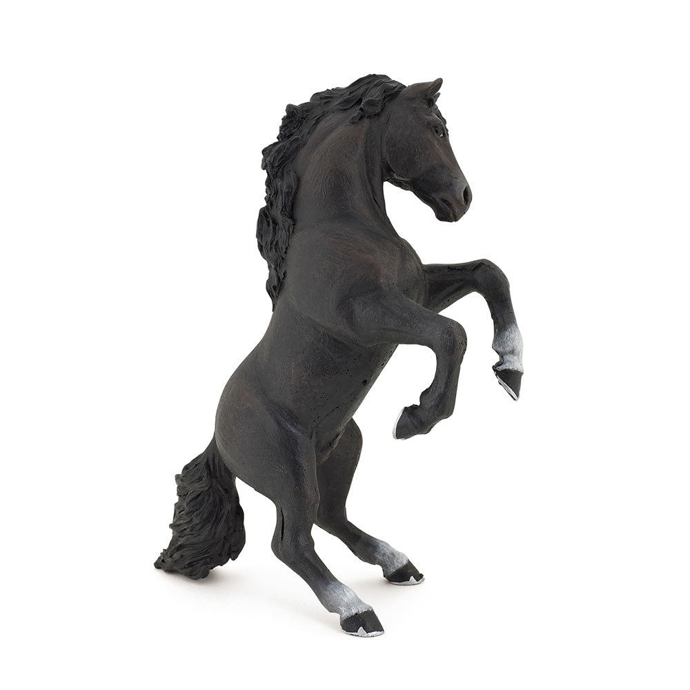 Papo Black Reared Up Horse Figurine
