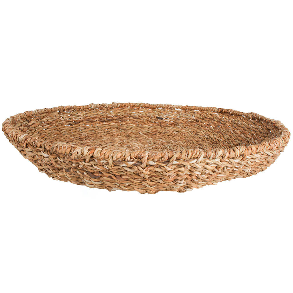 Fraser Seagrass Round Tray with Iron Frame (55x8cm)