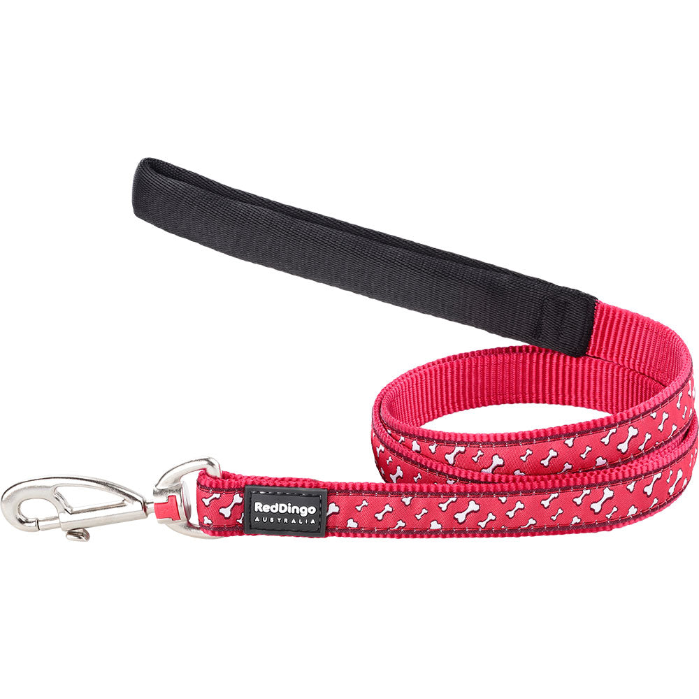 Flying Bones Dog Lead (Red)