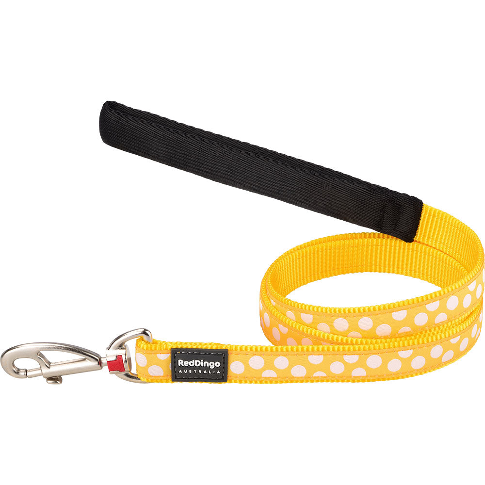 Dog Lead with White Spots on Yellow