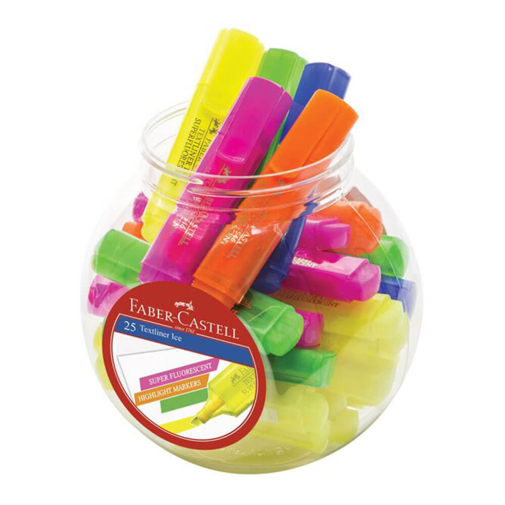 Faber-Castell Textliner Highlighter Assorted (25/Jar)