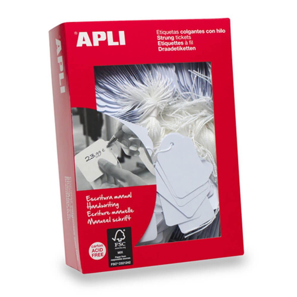 Apli Merchandising Tags White 1000pk